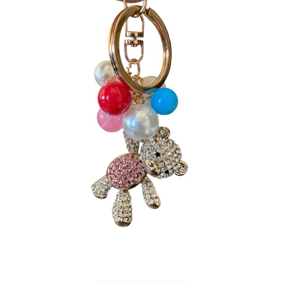 NEW CUTE BEAR AND BALLOONS KEY CHAIN - Picture 2 of 14